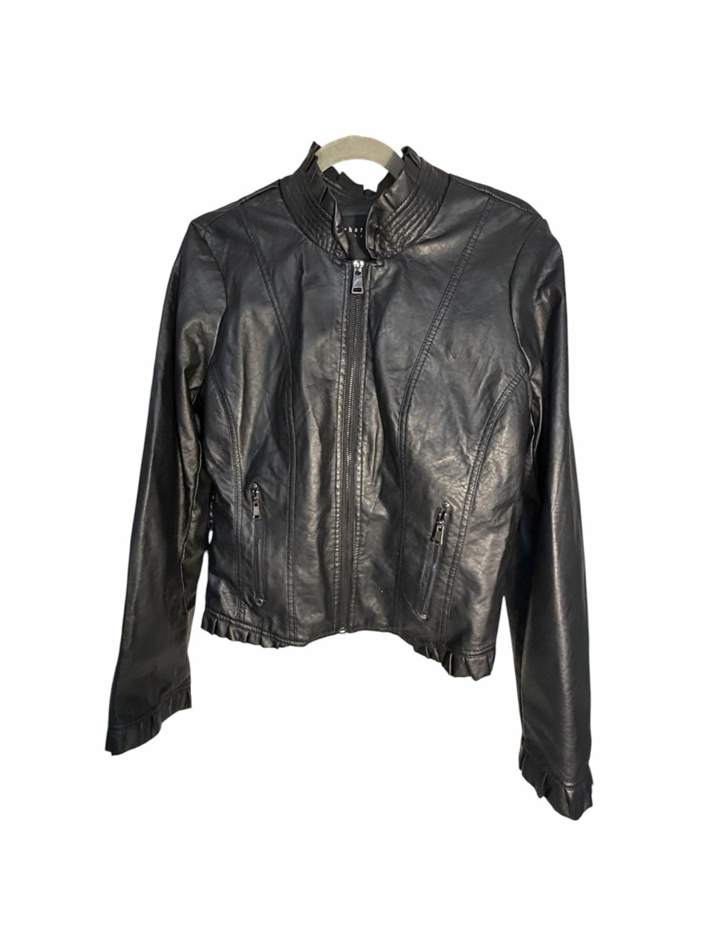 NWT Therapy Women's Black Faux Leather Moto Jacket Sz XL